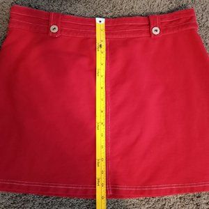 Ann Taylor Loft Deep Red Size Medium Pocket Soft GUC Mini Skirt-Item #169